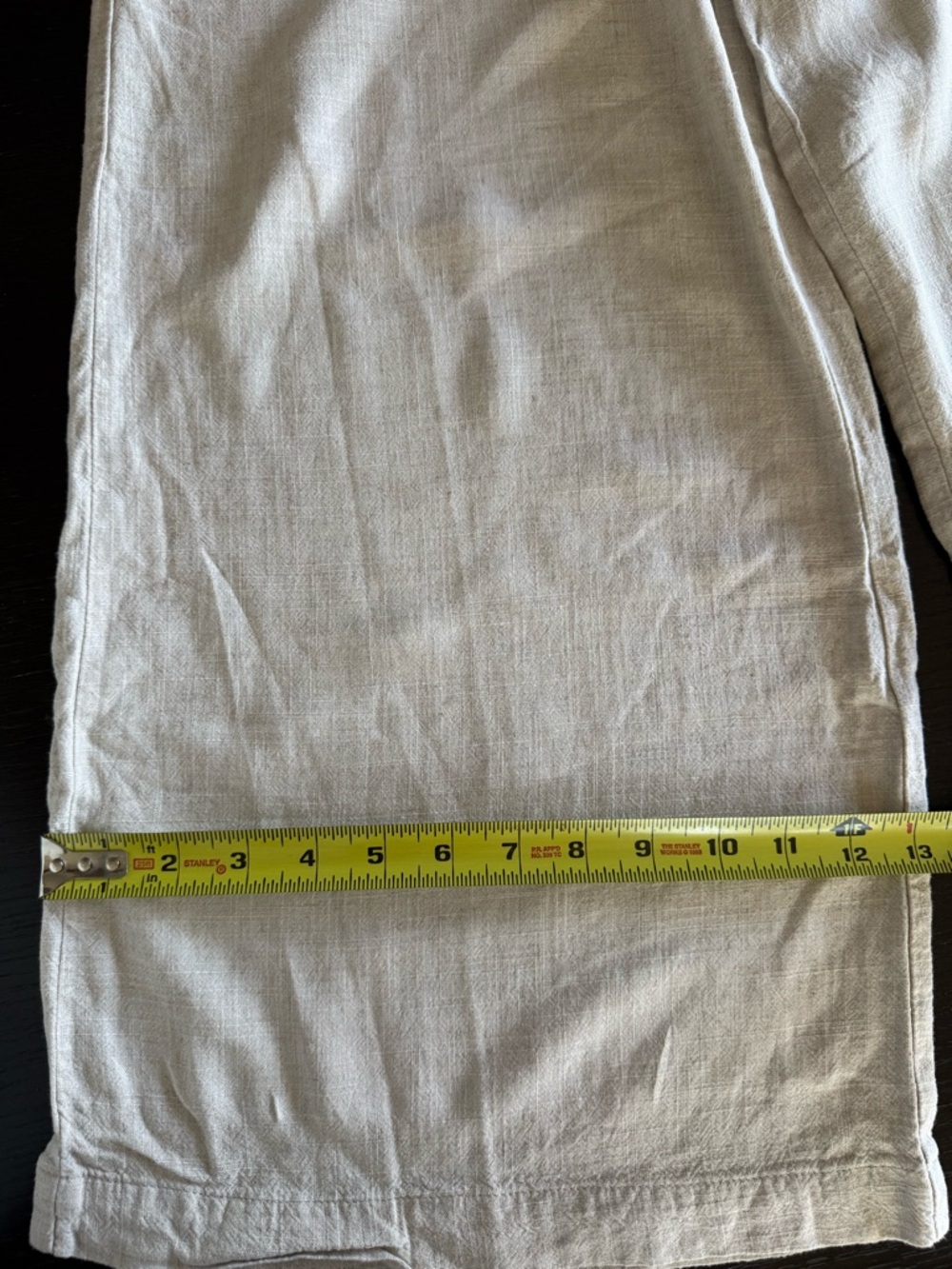 LOFT Beige/Oatmeal Elastic-Waist Linen Blend Pants - Picture 6 of 7